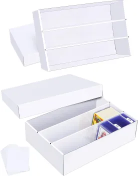 Trading Card Storage Box 2 Pack2400 Count Cardboard Organizer with Dividers for MTG, TCG, Sports, Toploader, Commander