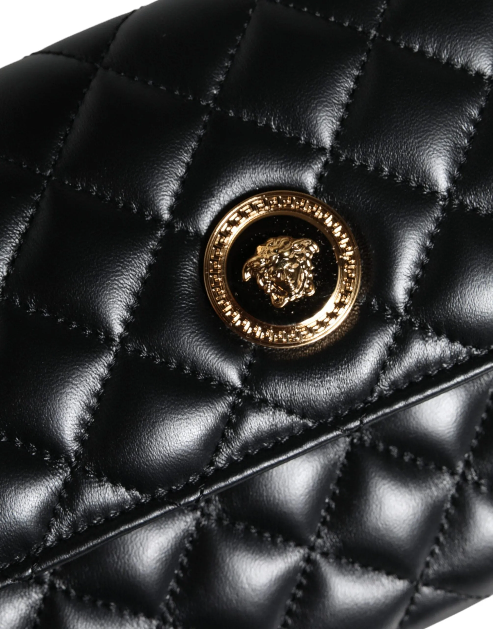 Versace La Medusa Quilted Leather Shoulder Bag
