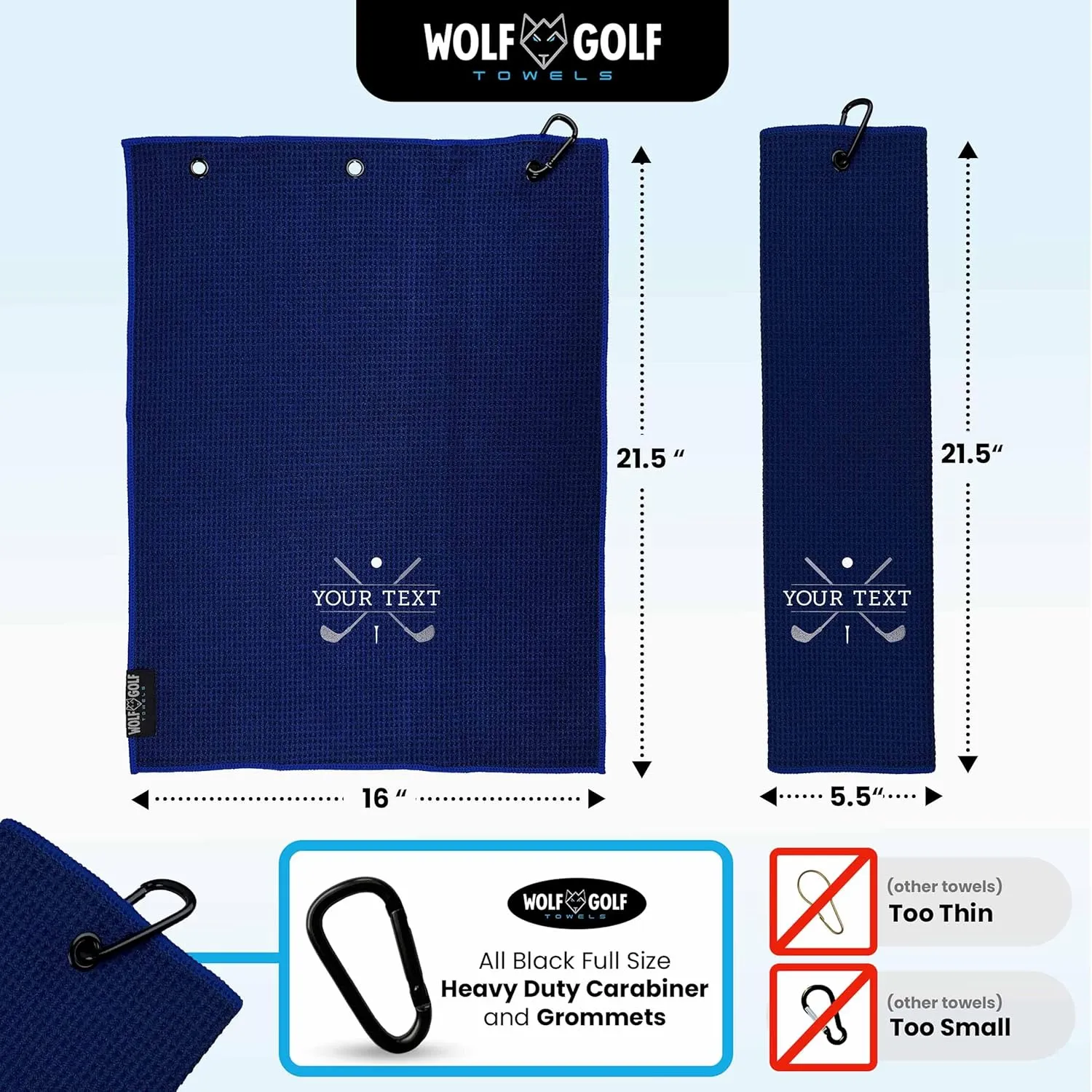 Wolf Golf Towels | Personalized Golf Towel | Golf Accessories | Golf Cart Accessories