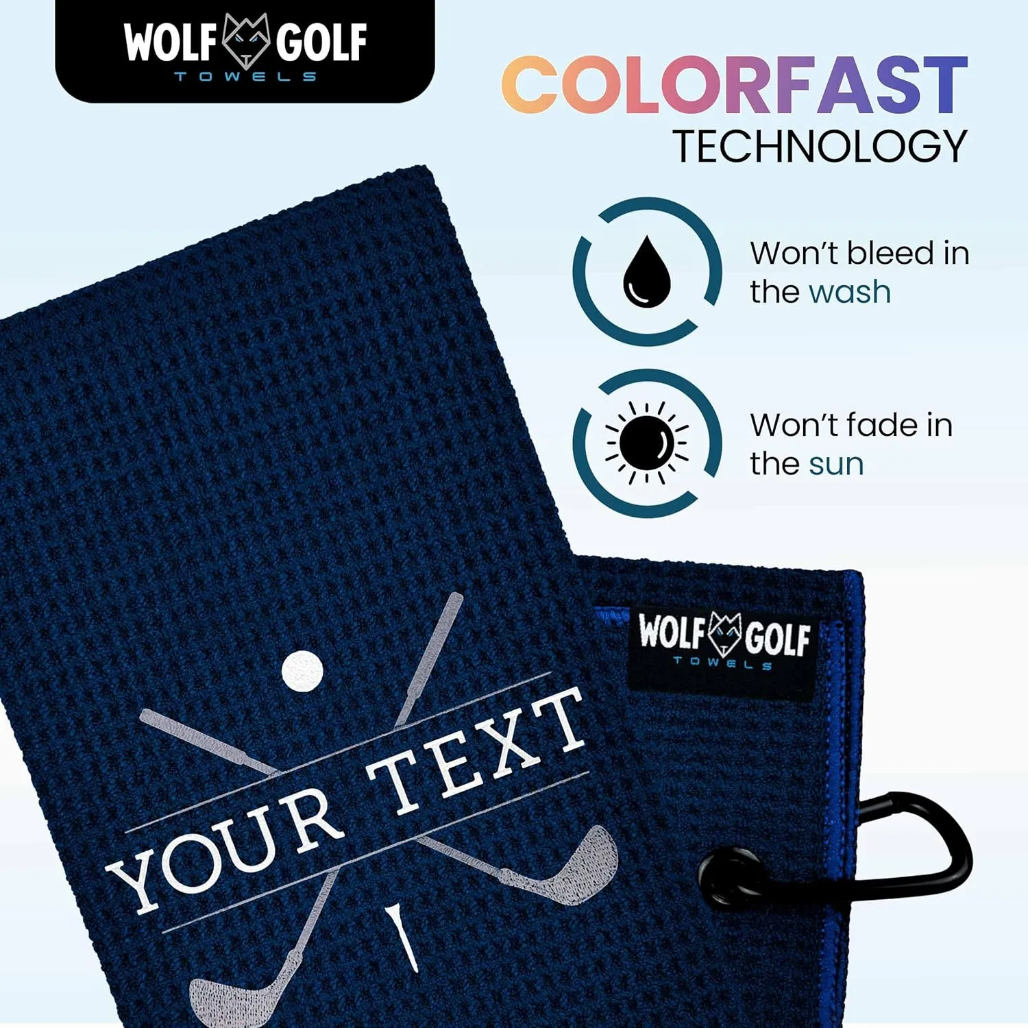 Wolf Golf Towels | Personalized Golf Towel | Golf Accessories | Golf Cart Accessories