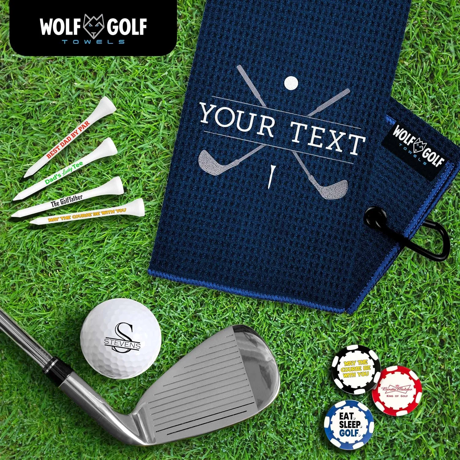 Wolf Golf Towels | Personalized Golf Towel | Golf Accessories | Golf Cart Accessories