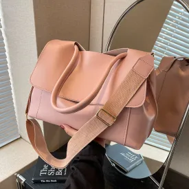 Women's Bag 2023 New Style Simple and Large Capacity Westernized Wide Shoulder Strap Fashion Versatile Shoulder Bag