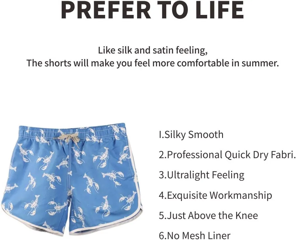 Womens Board Shorts Beach Quick Dry Fabric Swim Slim Trunks Ocean Travel Sports