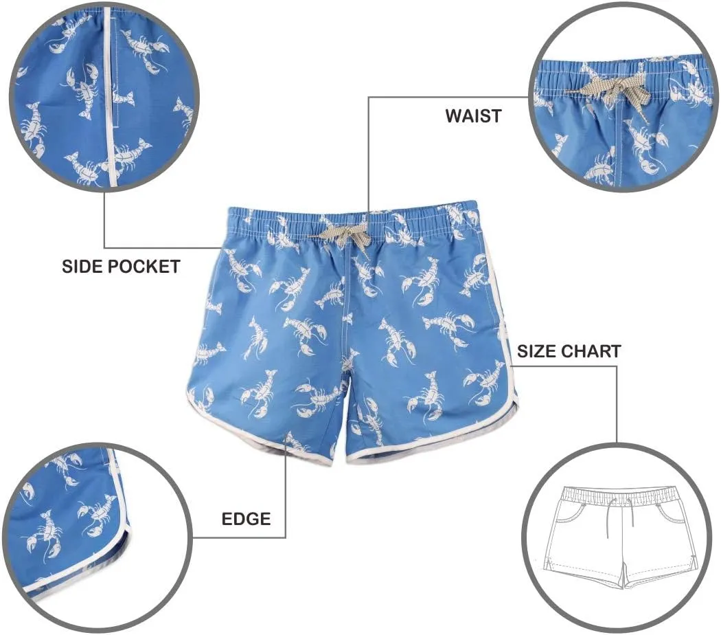 Womens Board Shorts Beach Quick Dry Fabric Swim Slim Trunks Ocean Travel Sports