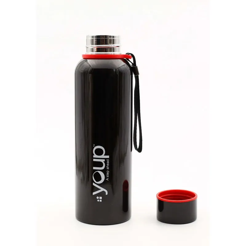 Youp Thermosteel Black Color Water Bottle DREW - 750 ml