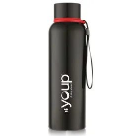 Youp Thermosteel Black Color Water Bottle DREW - 750 ml