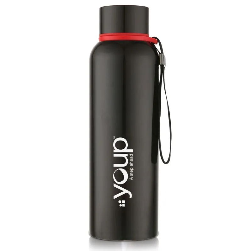 Youp Thermosteel Black Color Water Bottle DREW - 750 ml
