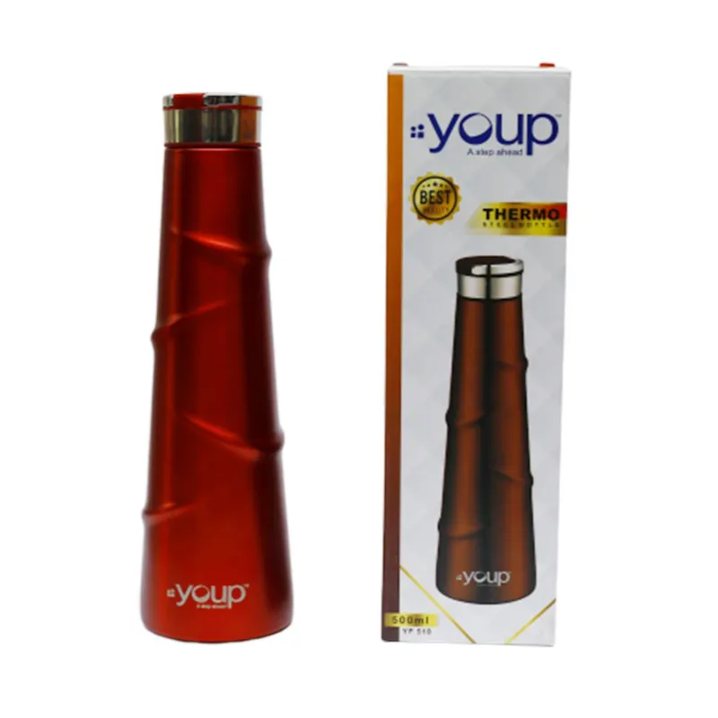 Youp Thermosteel Insualted Metallic Red Color Water  Bottle - 500 ml
