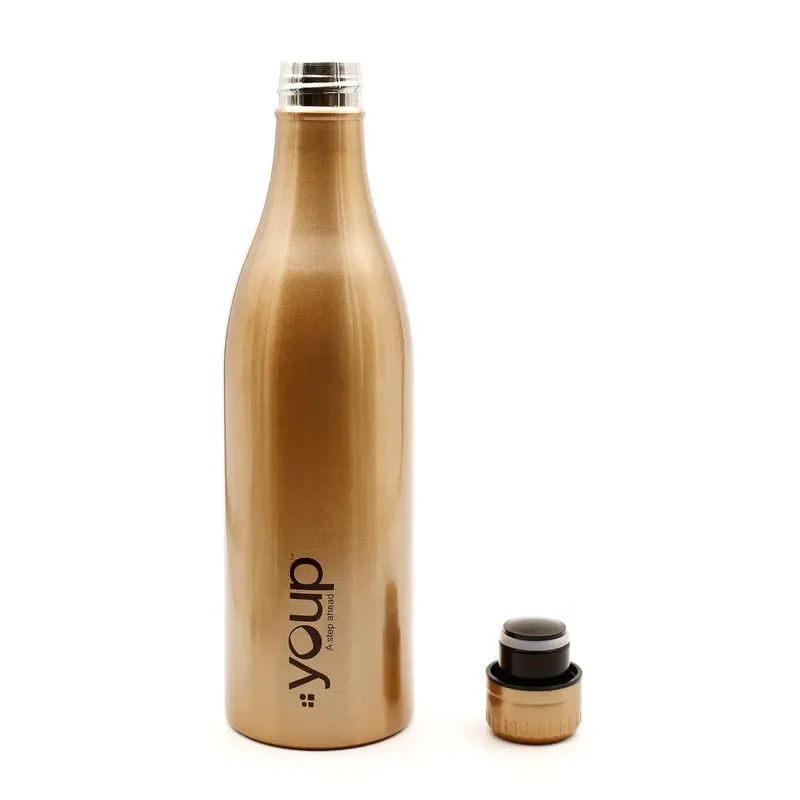 Youp Thermosteel Insulated Gold Color Water Bottle Splash1001 - 1 L