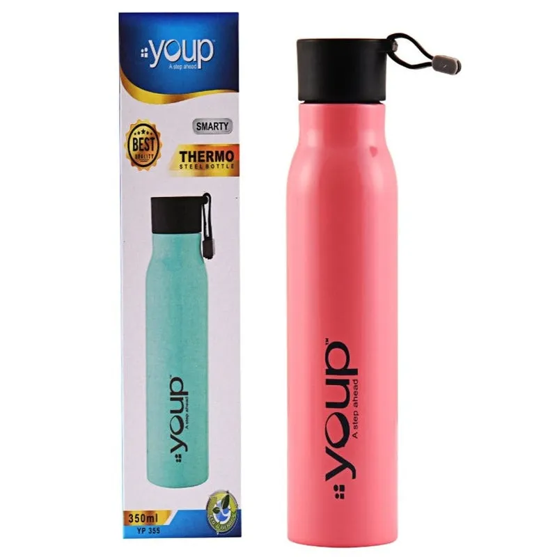 Youp Thermosteel Insulated Pink Color Water Bottle SMARTY - 350 ml