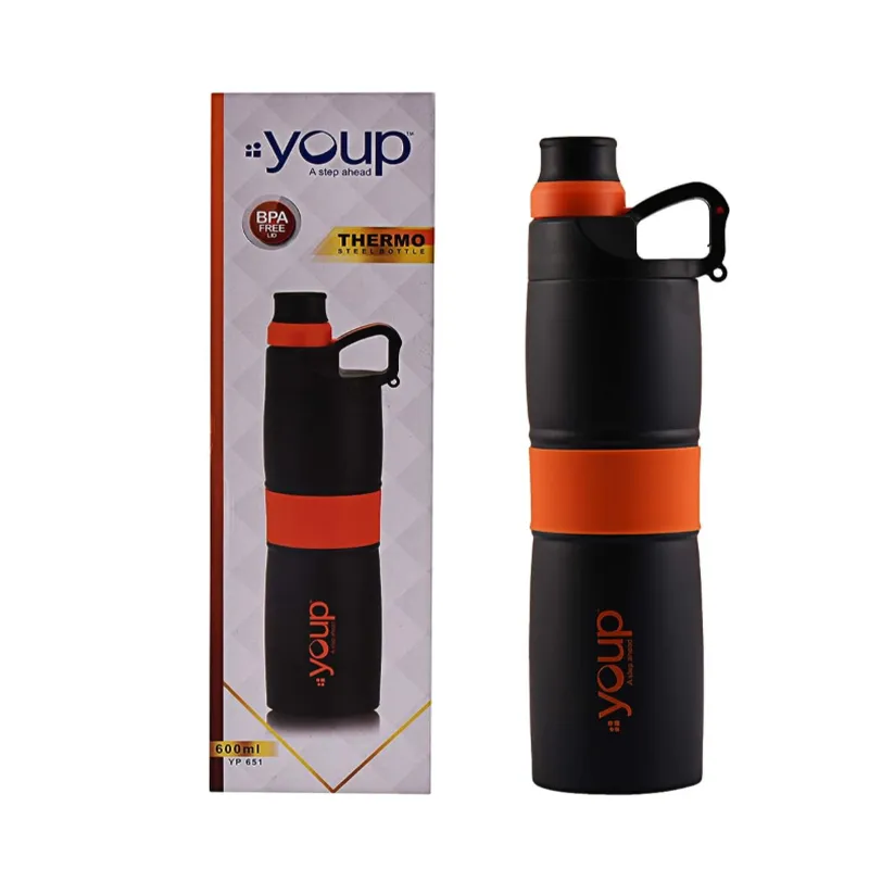 Youp Thermosteel Insulated Red Color Water Bottle GRIPPY - 650 ml